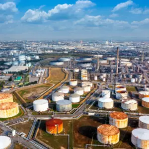 employement in corpus christi Aerial view of gas and oil refinery, Oil Industry.